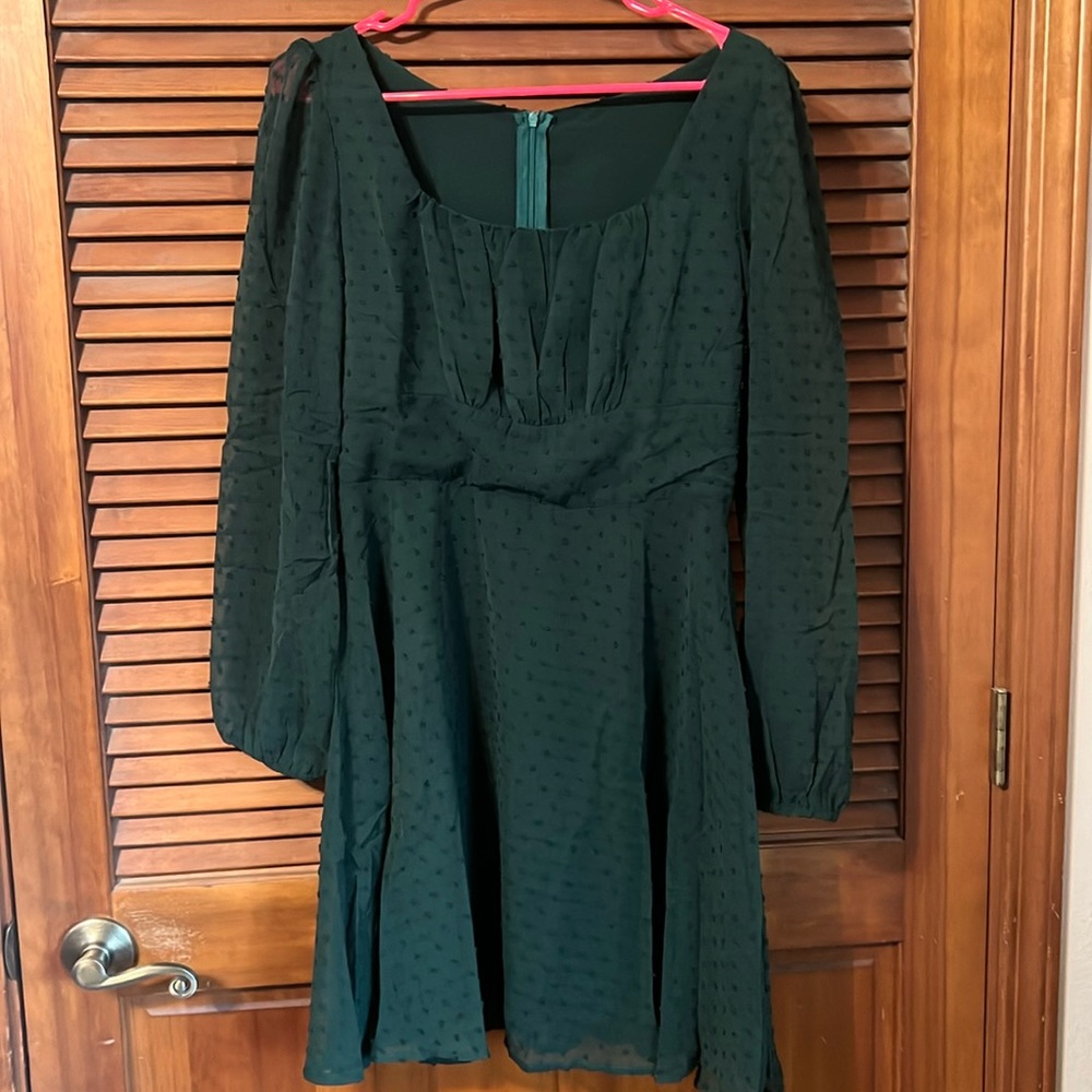 Hunter green knee length dress